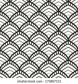 Seamless pattern. Scaled ornament. Geometric stylish background. Vector repeating texture