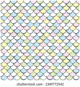 Seamless pattern with scales in childish colors. Vector illustration