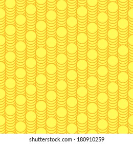 Seamless pattern scales of gold coins - vector illustration