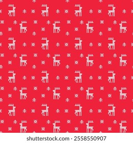 Seamless pattern in Scandinavian style, deer