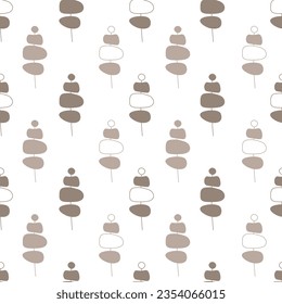 Seamless pattern in scandinavian style drawn on a white background. Pattern for printing on wallpaper, wrapping paper, textile, paper. Vector illustration