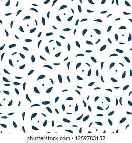 Seamless pattern in scandinavian style. Flowers pattern for print on wallpaper, gift paper, textile, paper. Two-color pattern.