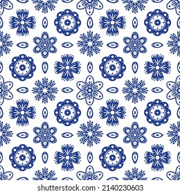 Seamless pattern in scandinavian style with flowers. Vector illustration.