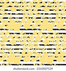 Seamless pattern with scandinavian style flowers pattern. Creative spring floral texture. Great for fabric, textile Vector Illustration, black line 
