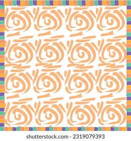 Seamless pattern with scandinavian style flowers pattern. Creative spring floral texture. Great for fabric, textile Vector Illustration, black line 
