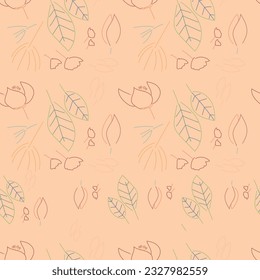 Patrón sin foco con patrón de flores de estilo escandinavo. Textura floral de primavera creativa. Excelente para tela, vectores textiles Ilustración, línea negra 
