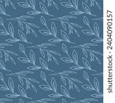 Seamless pattern in Scandinavian style with leaves. Minimalistic background. Vector.