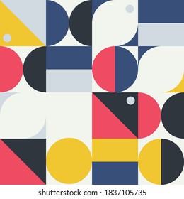 Seamless pattern in Scandinavian style. Texture of colored geometric shapes. A simple template for design. Abstract background. Vector