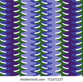 Seamless pattern with Scandinavian traditional zigzag ornament, stylized Christmas tree with snow. Vector illustration can be used in textiles, wallpaper, interior, postcards, posters.