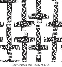seamless pattern of scarves and hats in doodle style. template for print, background, wallpaper, fabric, coloring, header, article, children's book, decoration. English alphabet made from scarves and 