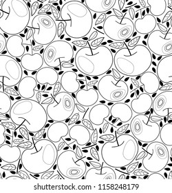 seamless pattern with scattered apples and wounds, for use as a background, wallpaper, decorating textiles and other design
