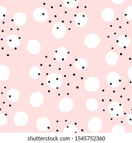 Seamless Pattern With Scattered Round Spots. Simple Girly Print. Abstract Vector Illustration.