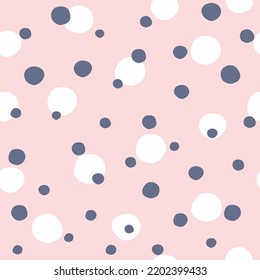 Seamless pattern with scattered round spots. Simple vector illustration.