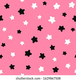 Seamless pattern with scattered stars. Simple cute print. Vector illustration.