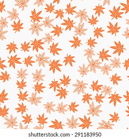 Seamless Pattern of Scattering Maple Leaves.