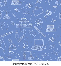Seamless pattern from school attributes. vector illustration.
