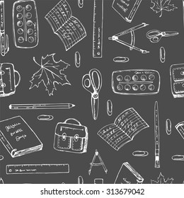 Seamless pattern school. Back to school illustration.