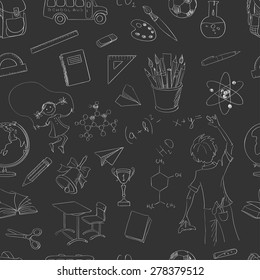 seamless pattern school board freehand drawing, excellent vector illustration, EPS 10