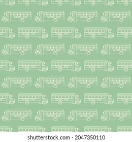Seamless pattern with school busses, back to school pattern. Endless tileable vector illustration