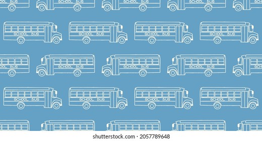 Seamless pattern with school busses, back to school pattern