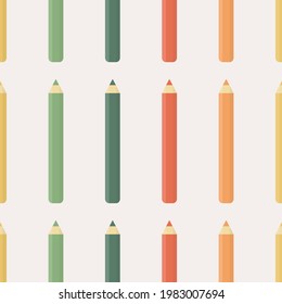 Patrón sin problemas con los lápices de dibujos escolares. De vuelta a la escuela. Ilustración vectorial.