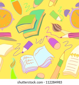 seamless pattern with  school doodles /school background