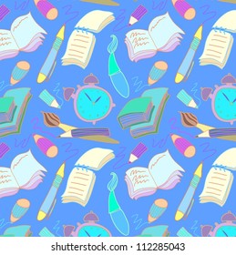 seamless pattern with  school doodles /school background