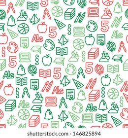 Seamless pattern with school elements