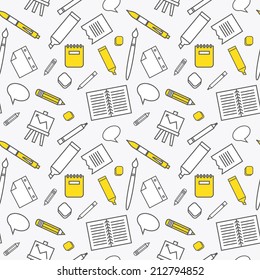 Seamless pattern with school elements. Background to school doodles.