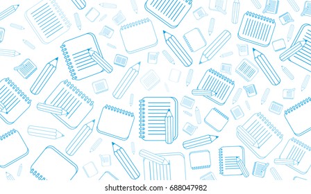 Seamless pattern with school elements. Vector background.