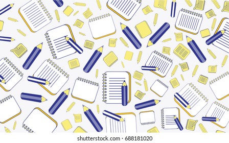 Seamless pattern with school elements. Vector background.