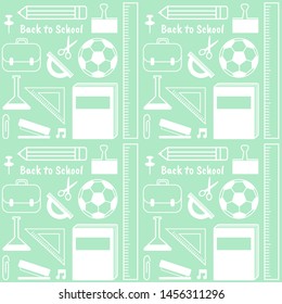 Seamless pattern school equipment list.