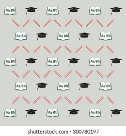 Seamless pattern with school equipment, vector illustration