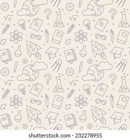 Seamless pattern with school icons. svg