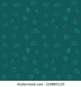 Patrón sin problemas con los íconos de la escuela. vector