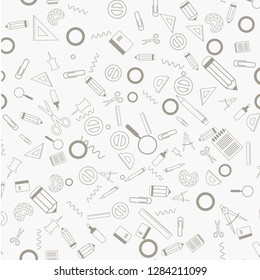 seamless pattern with school icons for year planer, calendar, organizer on light background