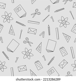 seamless pattern with school item.
white pattern. Vector background with school item design.