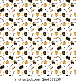 Seamless pattern for school, learning, and study. Seamless back to school pattern classroom item.
