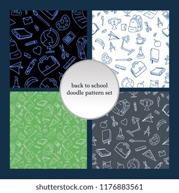 Seamless pattern school objects