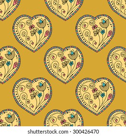 Seamless Pattern School Sketchy Doodle Design- Hand-Drawn Vector Illustration Background