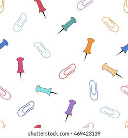 Seamless pattern with school supplies.Colorful vector print.Textile texture.Autumn background