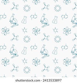 Seamless pattern with science icons collection