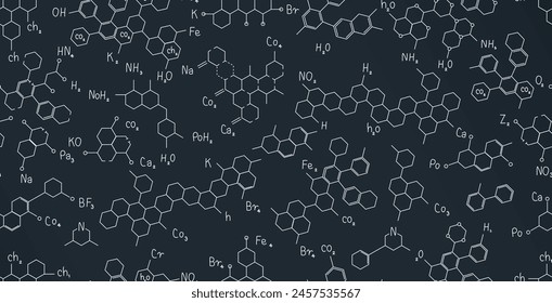 Seamless pattern of scientific vector connected chemistry.