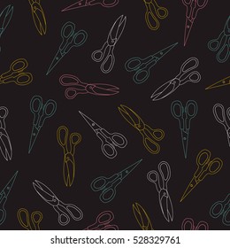 Seamless pattern with scissors