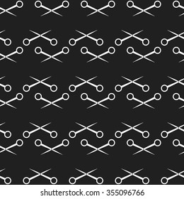 Seamless pattern with scissors and combs . Hairdressing tools seamless pattern