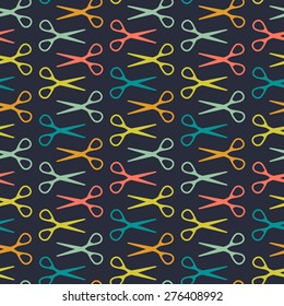 Seamless pattern with scissors. The layout is fully editable