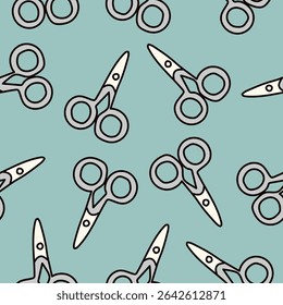 Seamless pattern of Scissors. Vector illustration