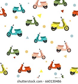 Seamless pattern with scooter