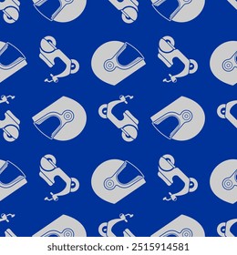 Seamless pattern of scooters and helmets. Vector illustration