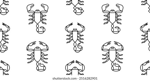 Seamless pattern with Scorpio. isolated on white background